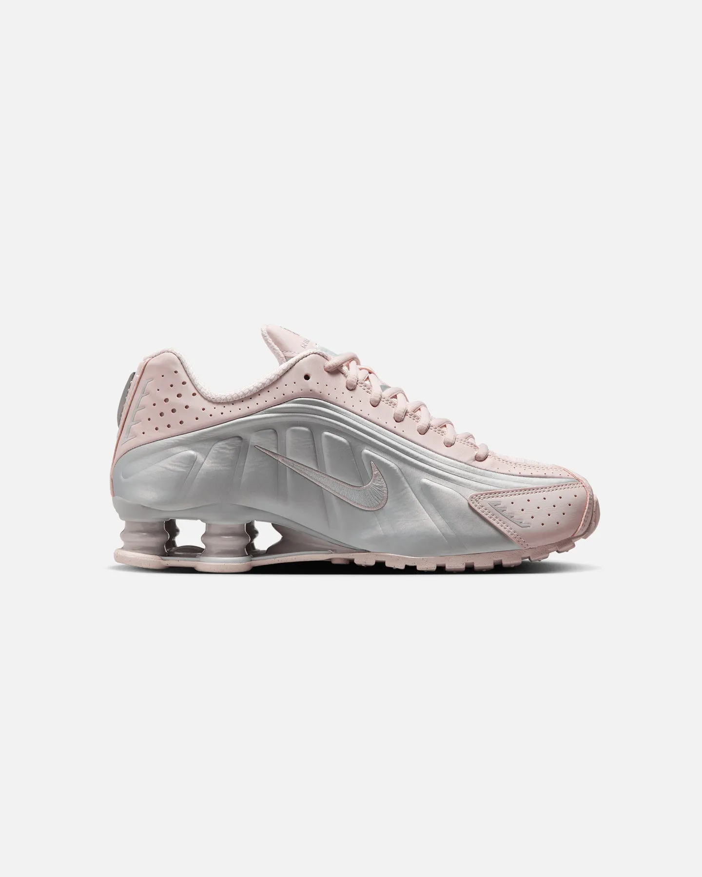 rock - climbing running shoes responsive - sole shoes Nike Women's Shox R4 Barely Rose/Metallic Platinum