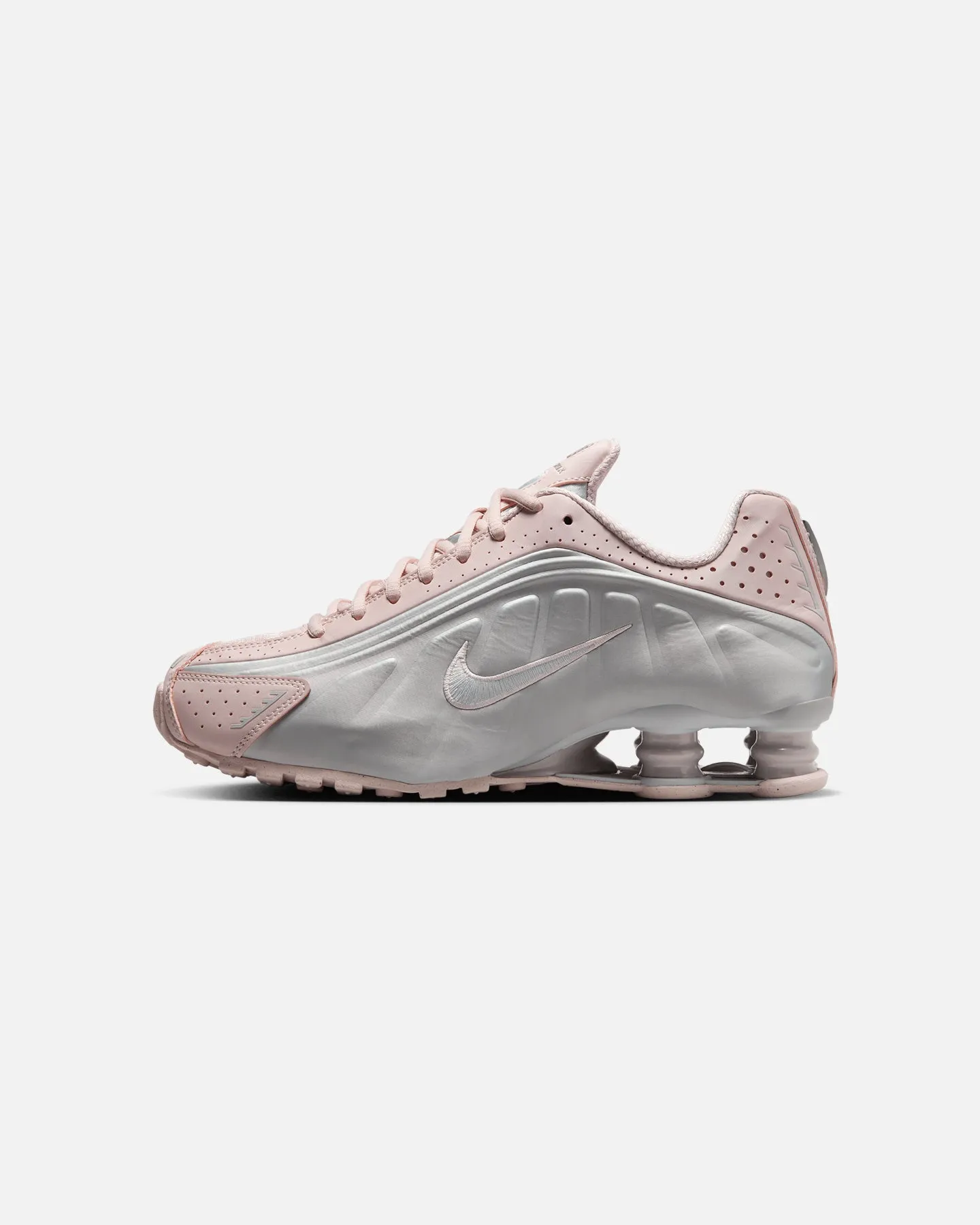 Nike Women's Shox R4 Barely Rose/Metallic Platinum textured - lining shoes