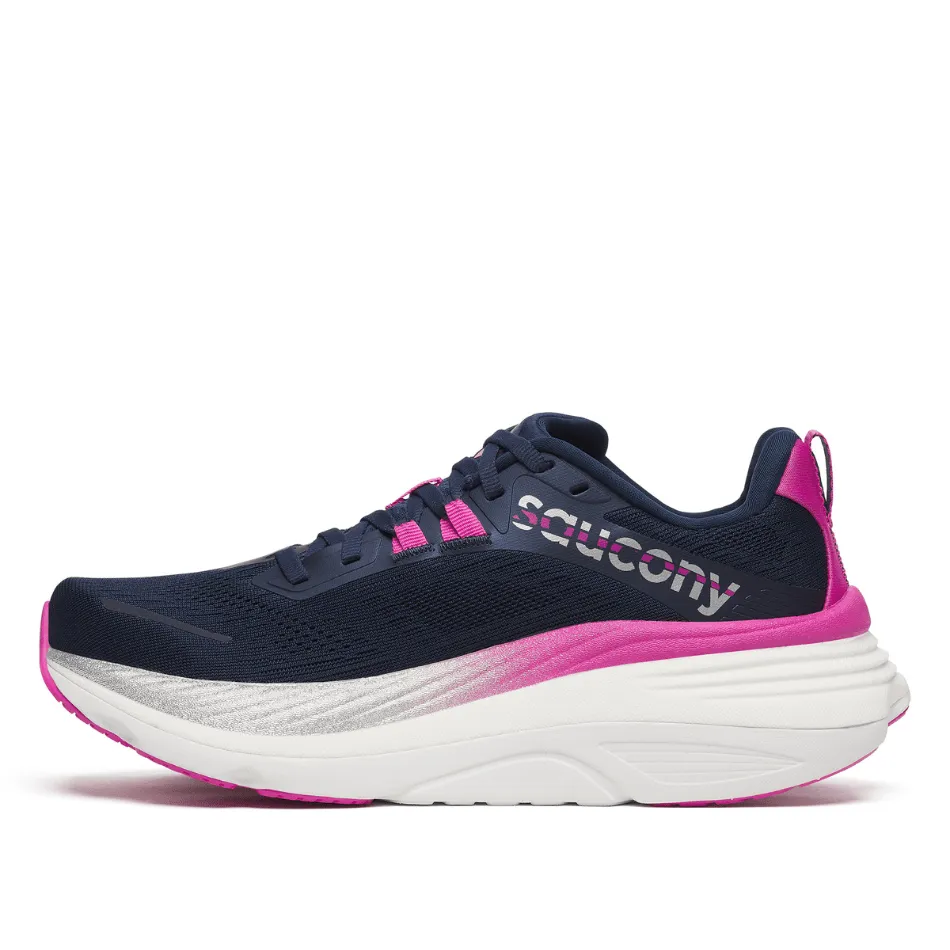 Walking Sessions Saucony Women's Hurricane 24 Running Shoes in Navy/Fuchsia SS25
