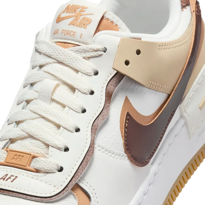 Nike scarpa sneakers da donna AF1 Shadow DZ1847-106 vela-lino-sesamo-cacao Non Slip Traction Grip Running Club