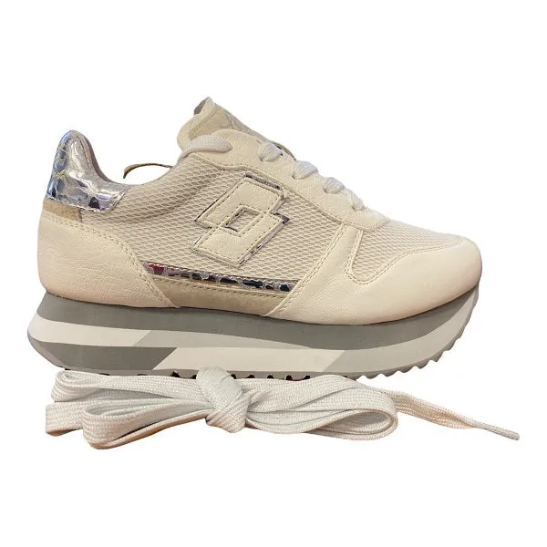 Lotto Leggenda scarpa sneakers da donna Wedge Pearl 217877 97W bianco avena-marrone zero - heel shoes