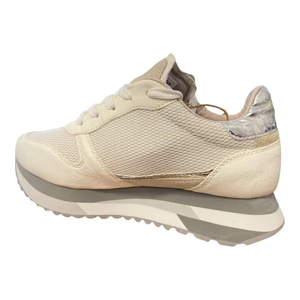 Lotto Leggenda scarpa sneakers da donna Wedge Pearl 217877 97W bianco avena-marrone monochromatic shoes