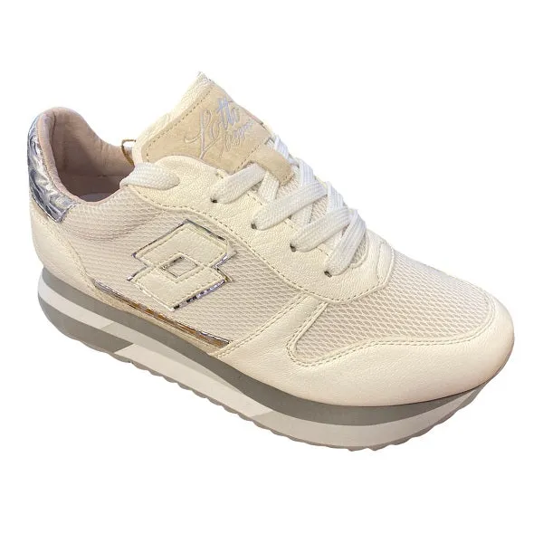 running at night Foot Security Lotto Leggenda scarpa sneakers da donna Wedge Pearl 217877 97W bianco avena-marrone