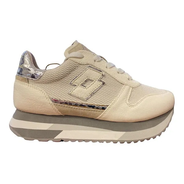 Eco Friendly Material Lotto Leggenda scarpa sneakers da donna Wedge Pearl 217877 97W bianco avena-marrone