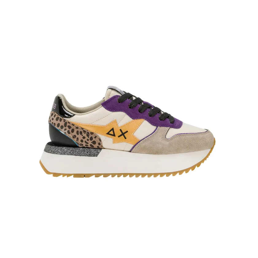 Sun68 scarpa sneakers da donna Big Stargirl Mix Z44218 31 bianco-panna Knit Weave Upper
