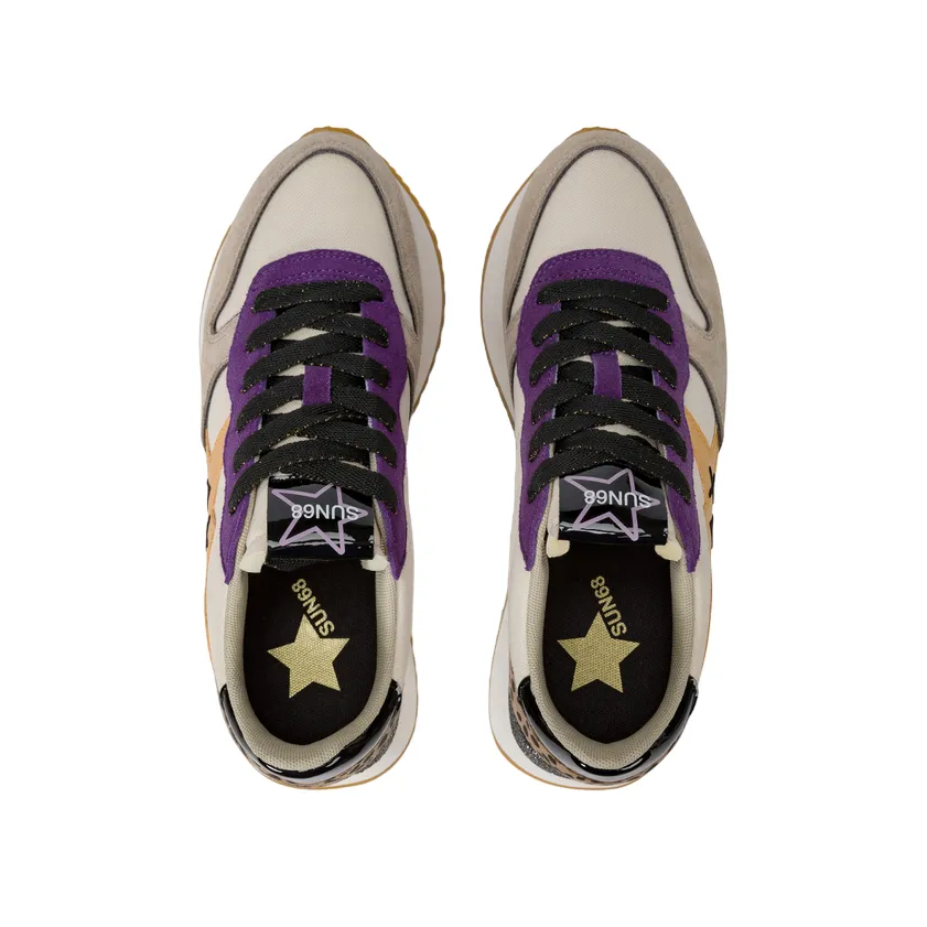 Sun68 scarpa sneakers da donna Big Stargirl Mix Z44218 31 bianco-panna Comfort Fitment Flexible Plate