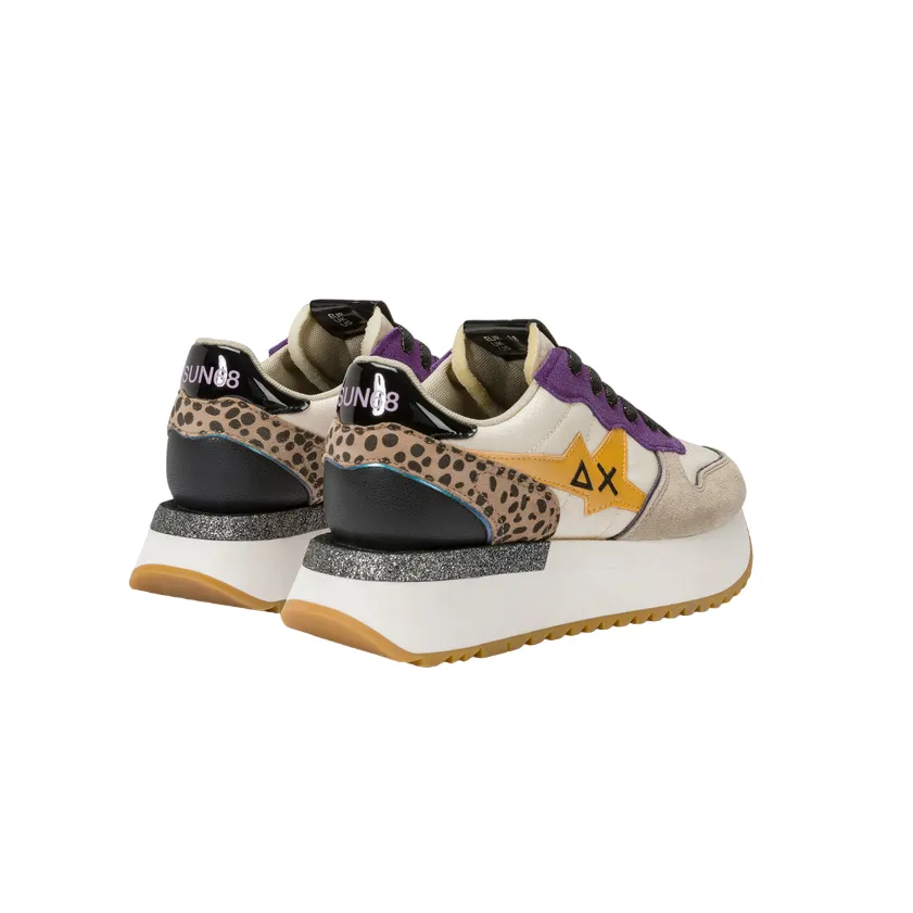 Sun68 scarpa sneakers da donna Big Stargirl Mix Z44218 31 bianco-panna mid - top running shoes