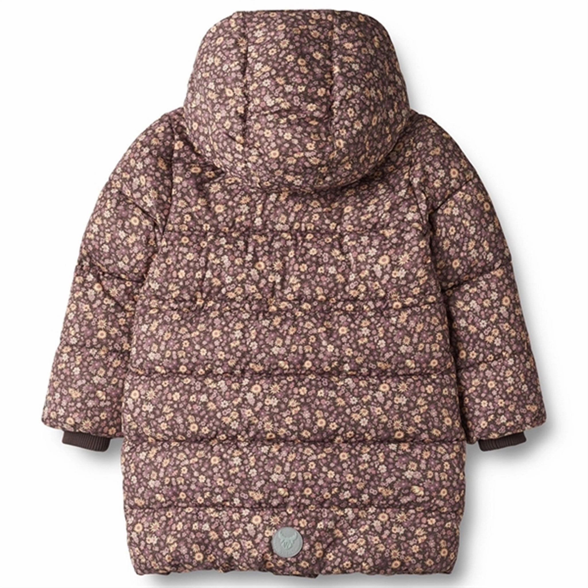 Wheat Puffer Jacket Yrsa Eggplant Flowers Textured Finish