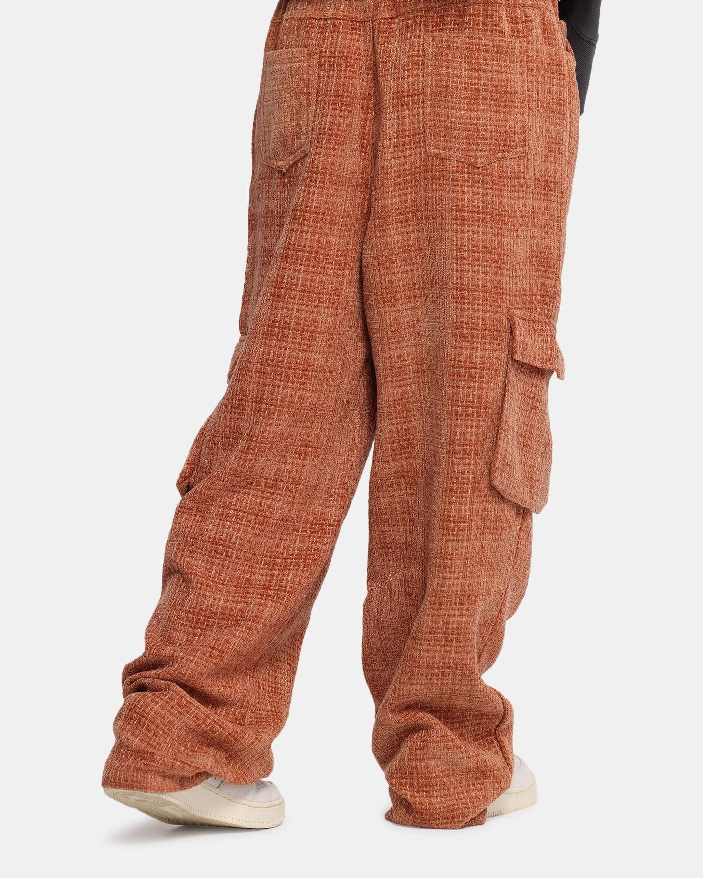 XXIII Boucle Tweed Cargo Pants Rust AbrasionResistantPanels