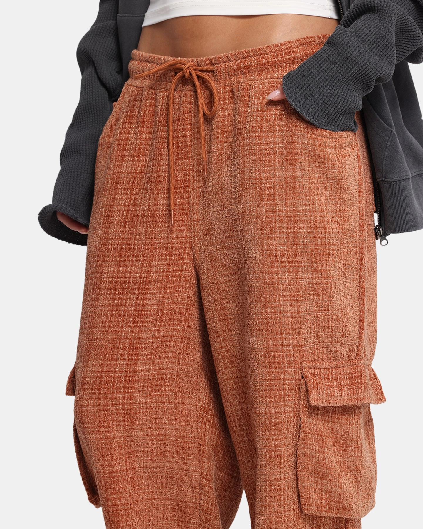 Cool Touch Body shaping XXIII Boucle Tweed Cargo Pants Rust