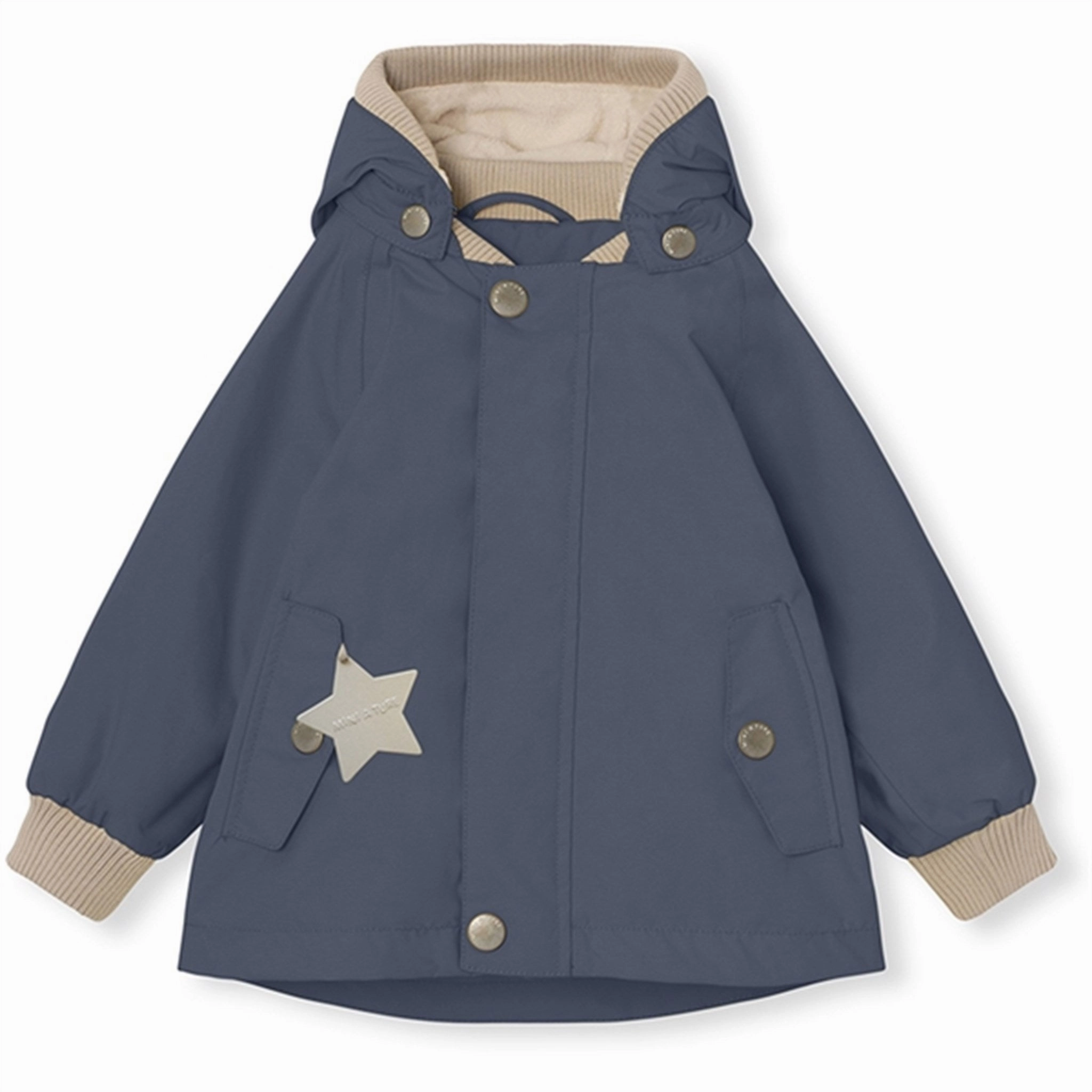 MINI A TURE WALLY Spring Jacket w/Fleece Lining Ombre Blue Soft Touch Texture Versatile Styling