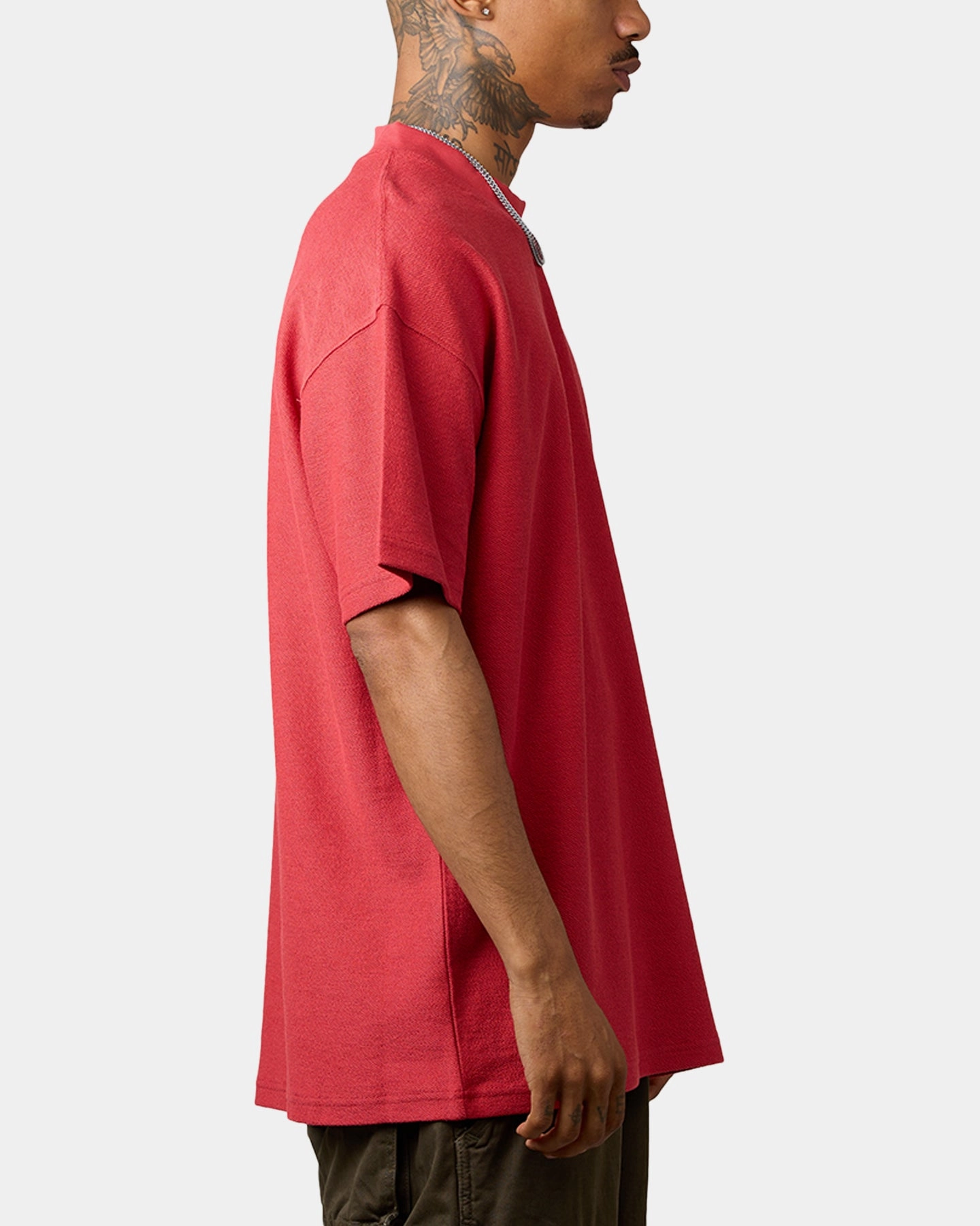 Carre Terry Oversized T-Shirt Red windproof Fashionable Fit