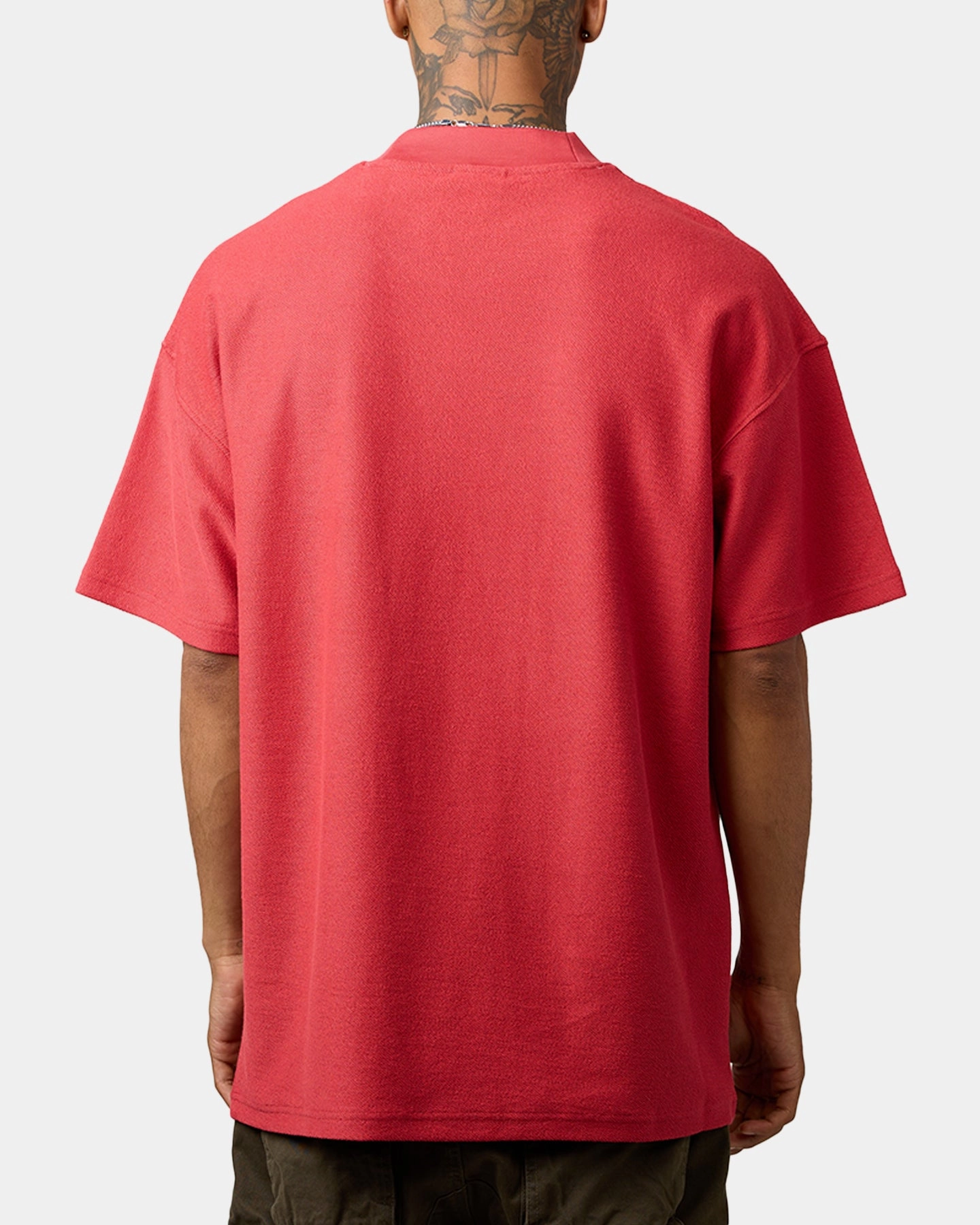Perfect Fit Essential Clothing Carre Terry Oversized T-Shirt Red