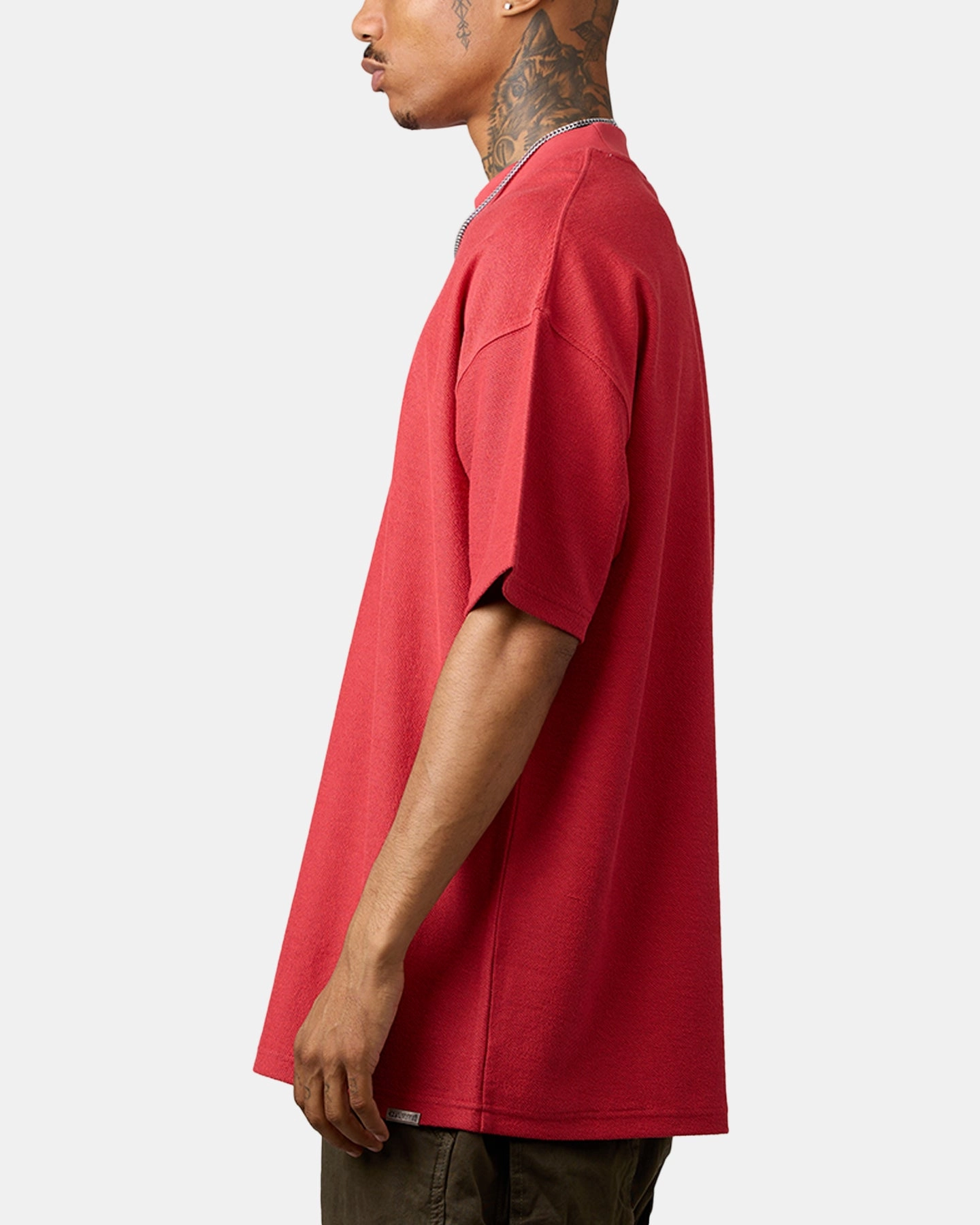 Carre Terry Oversized T-Shirt Red Cashmere combination