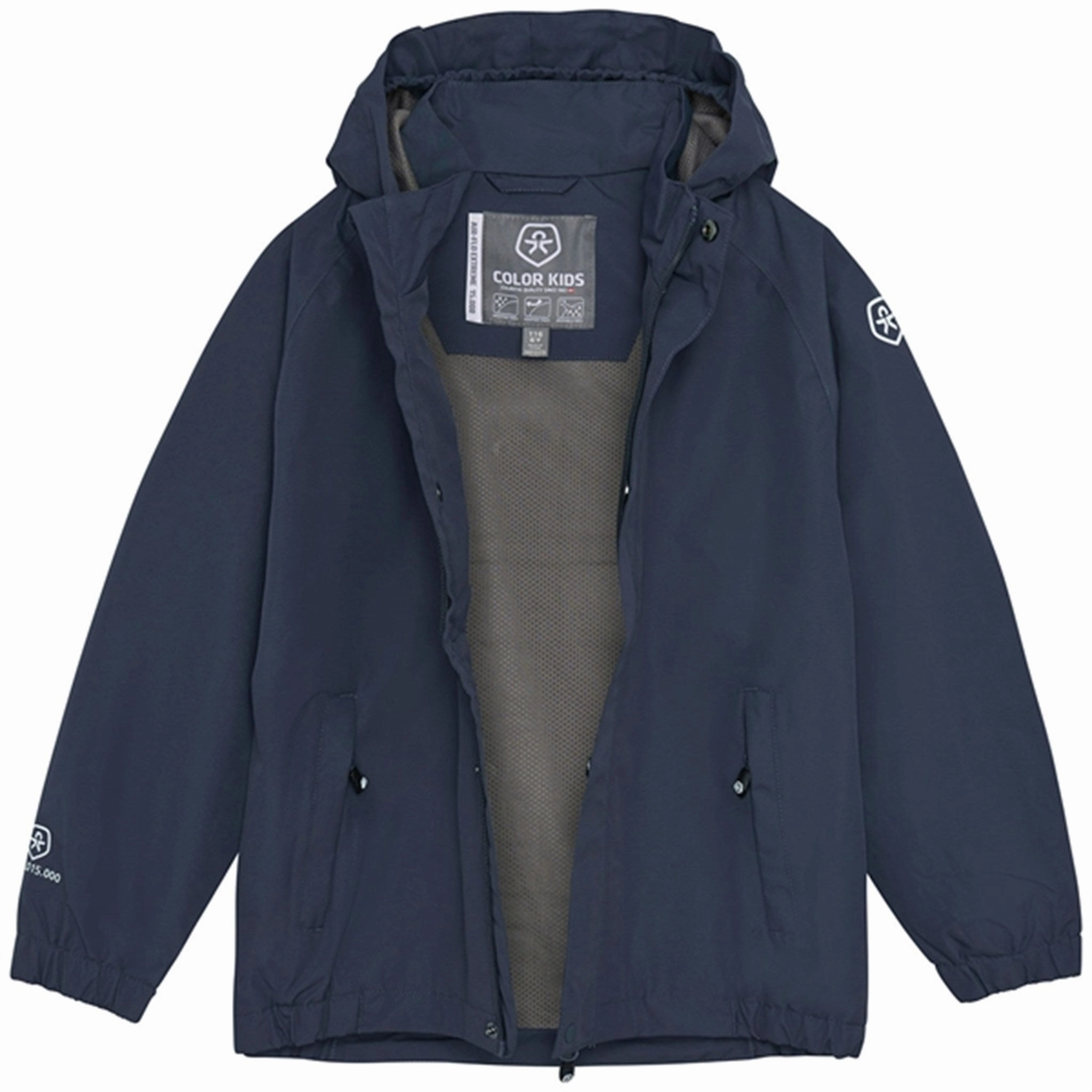 Quick Release Buckle Dynamic Compression Fit Color Kids Rain Jacket Shell Total Eclipse