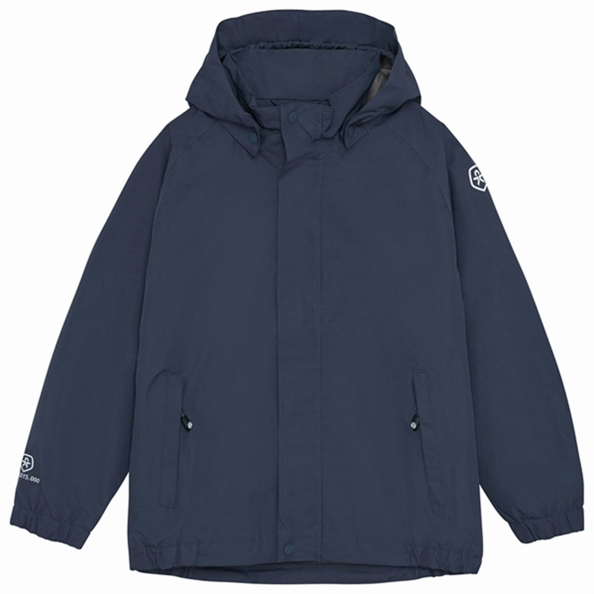 Color Kids Rain Jacket Shell Total Eclipse Noise Reduced Fasteners Clean Jacket Detail