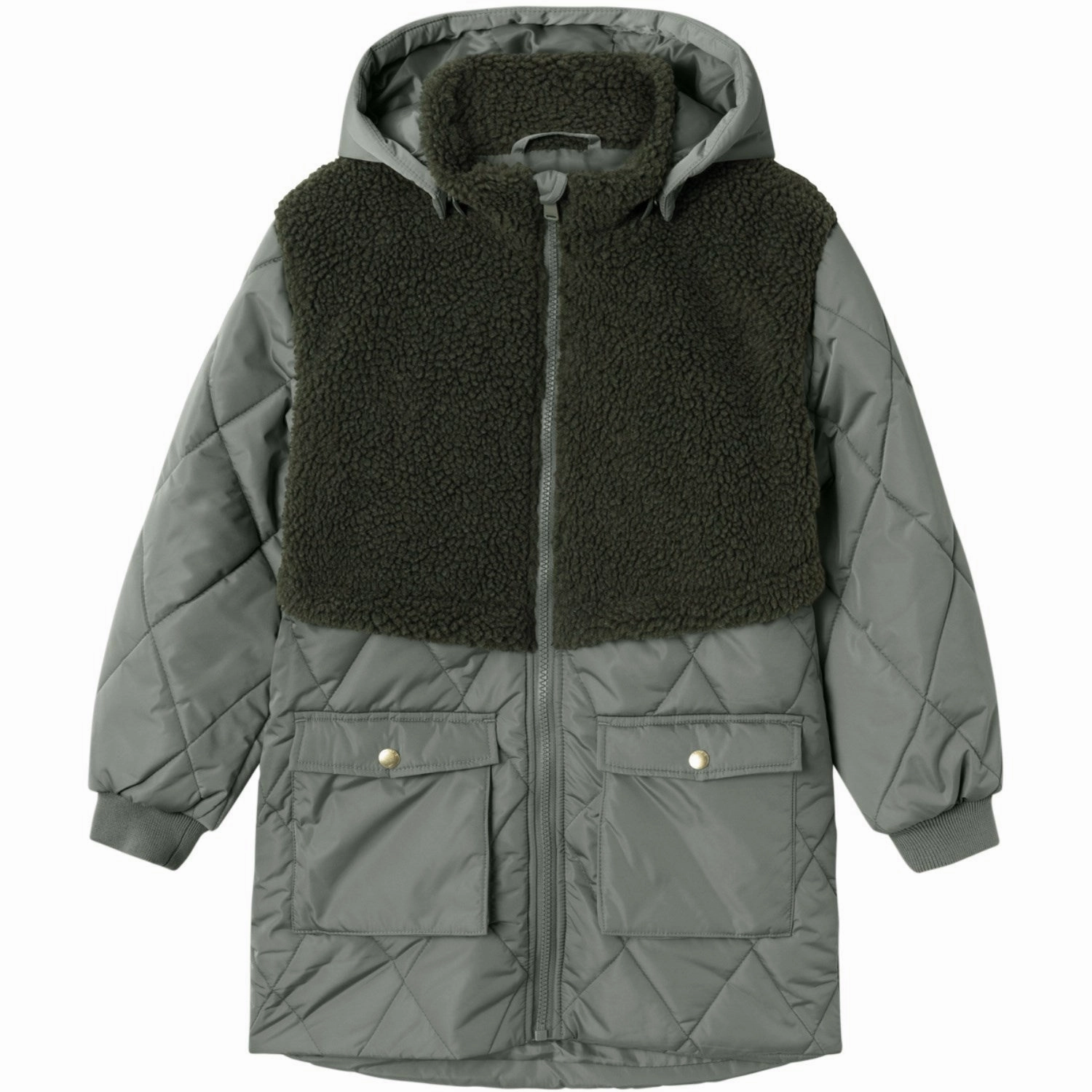 Name It Agave Green Mika Long Jacket Hydrophobic Treatment Weekend Ready Look