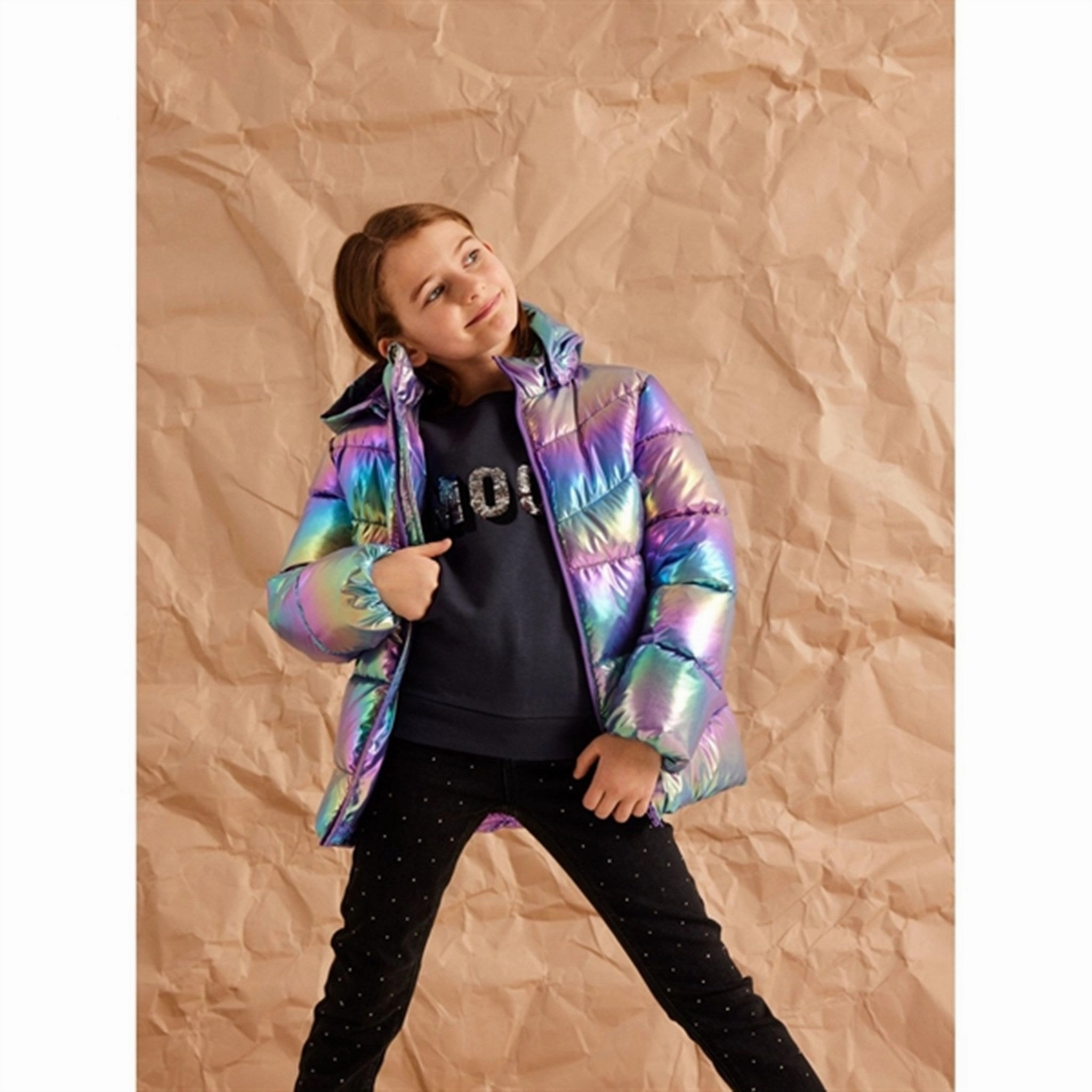 Sporty Touch Name it Amethyst Orchid Molina Shiny Puffer Jacket
