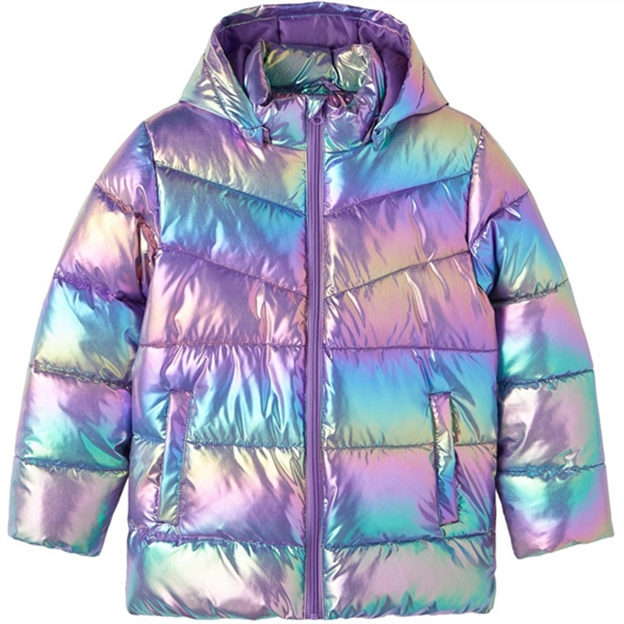 Name it Amethyst Orchid Molina Shiny Puffer Jacket Ergonomic Drape Durable Stitching