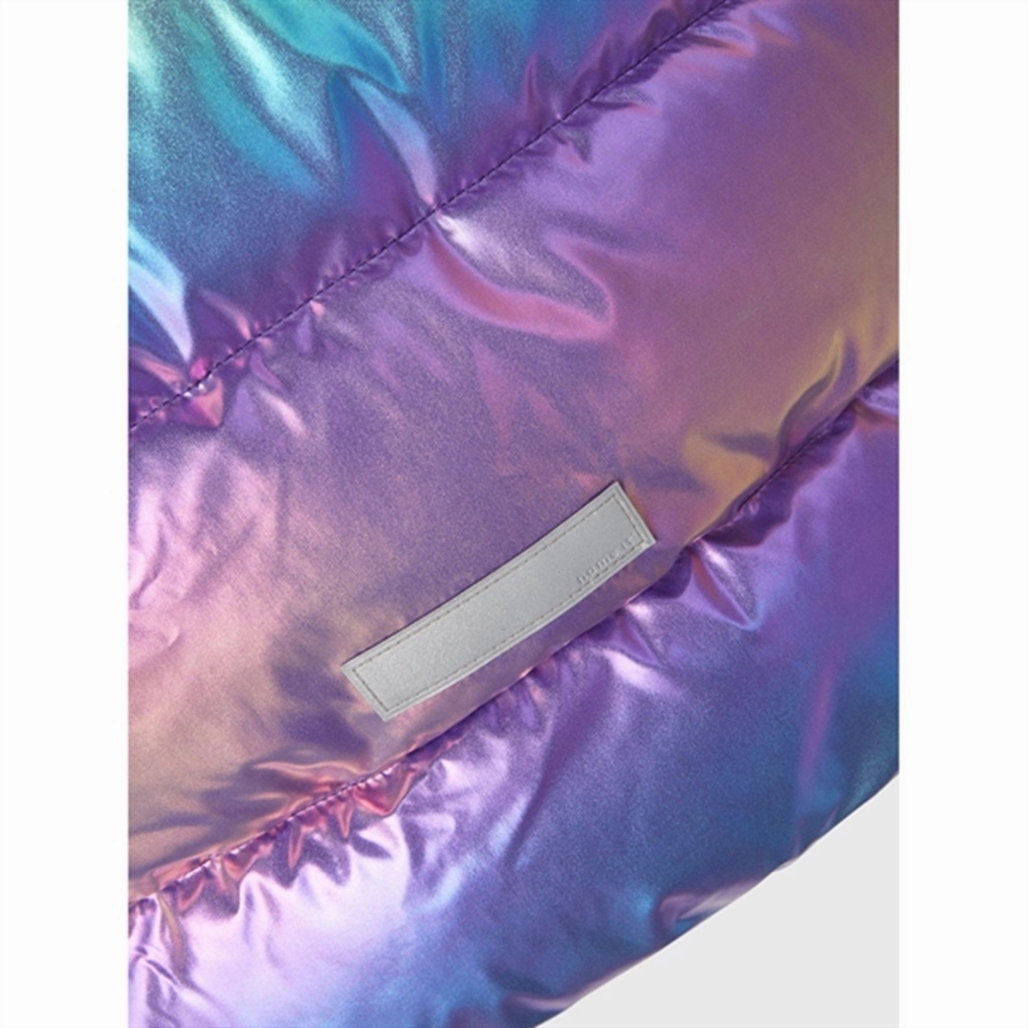 Name it Amethyst Orchid Molina Shiny Puffer Jacket Notch Lapel