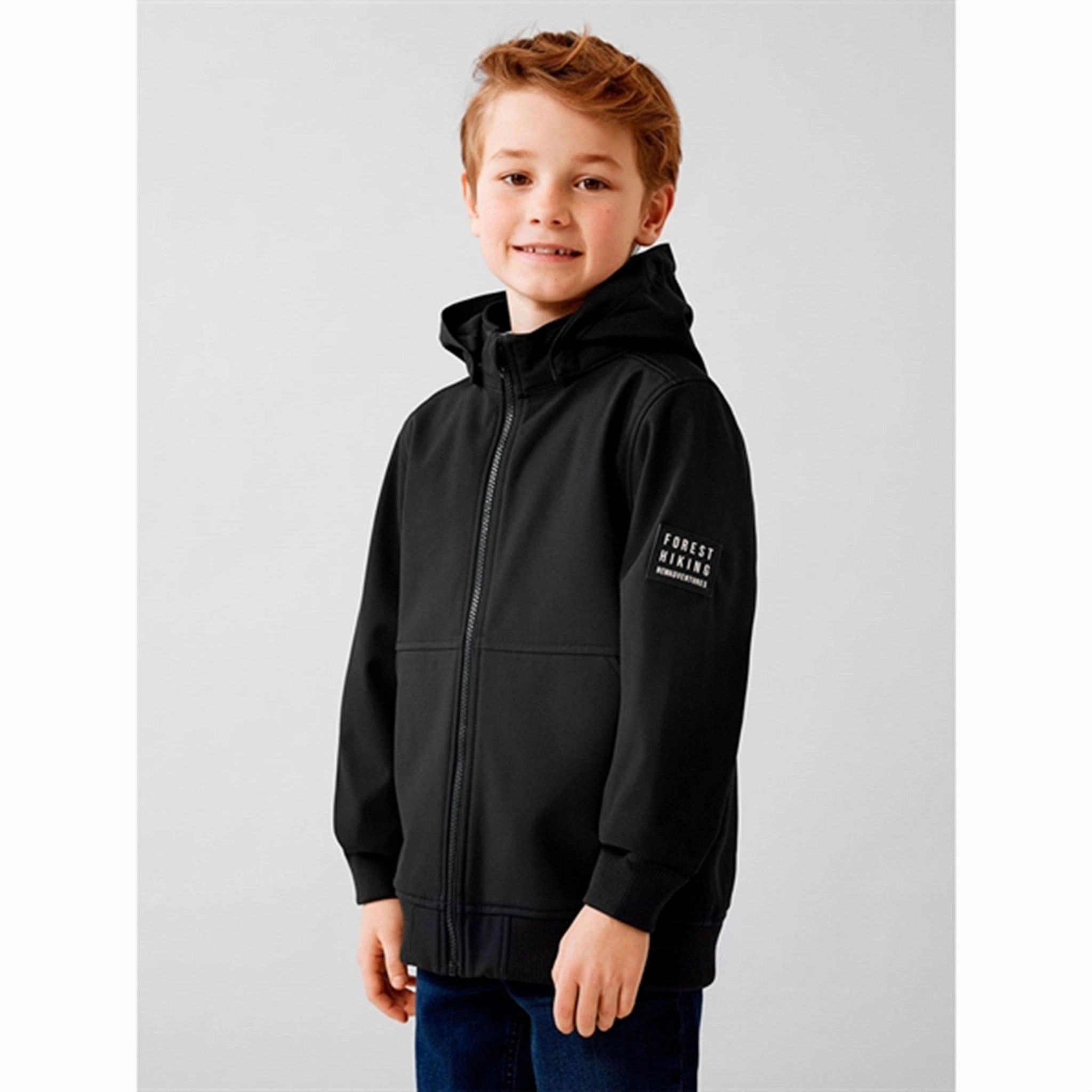Reinforced Shoulders Faux Fur Collar Name it Black Alfa Softshell Jacket Badge Noos