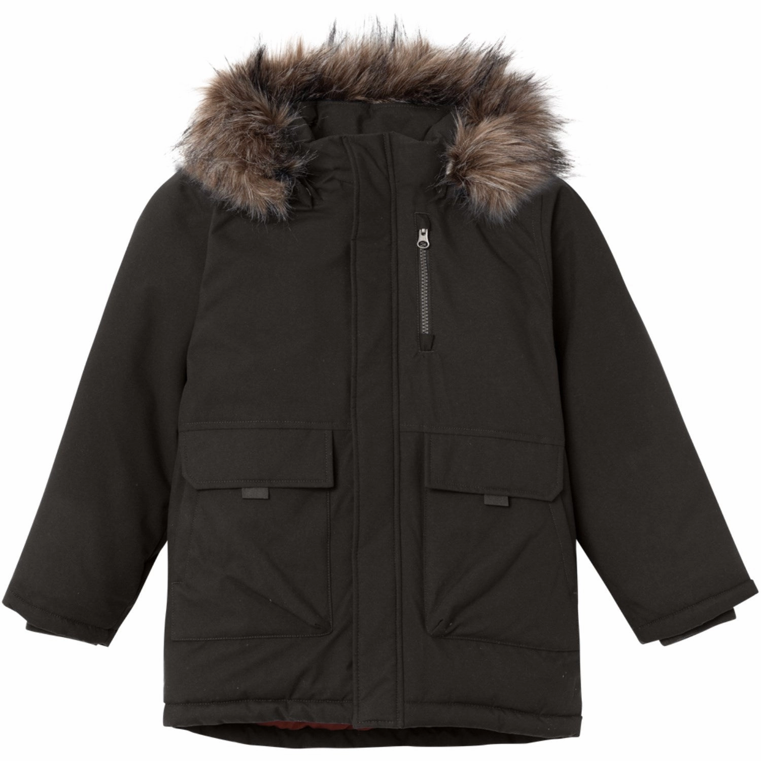 Adjustable Waistband Name It Black Master Parka Jacket