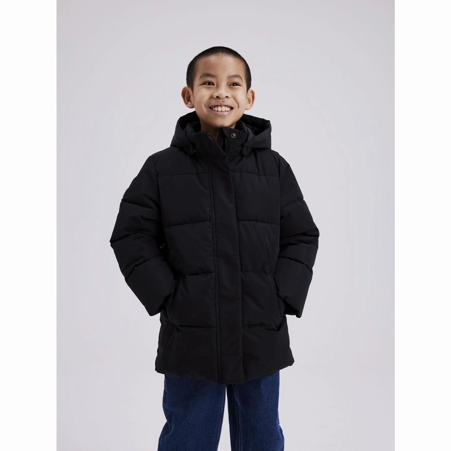 Odor Resistant Name It Black Medow03 Jacket Solid Fo Noos