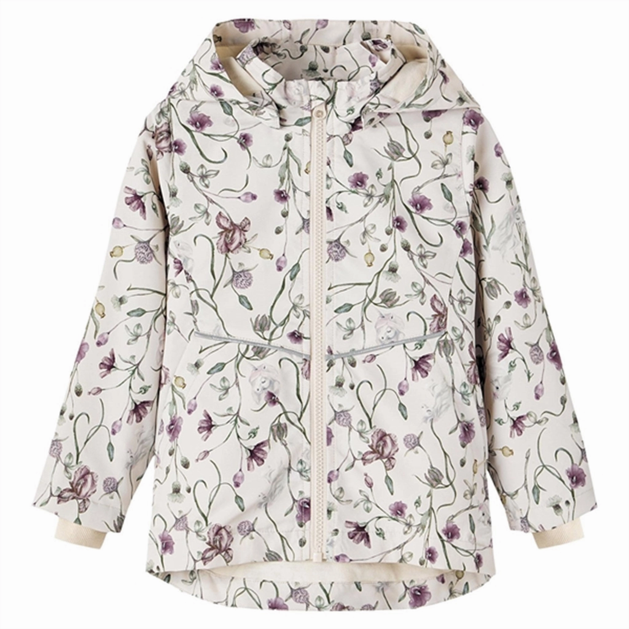 Seam Sealed Name it Crystal Gray Maxi Jacket Flower Unicorn