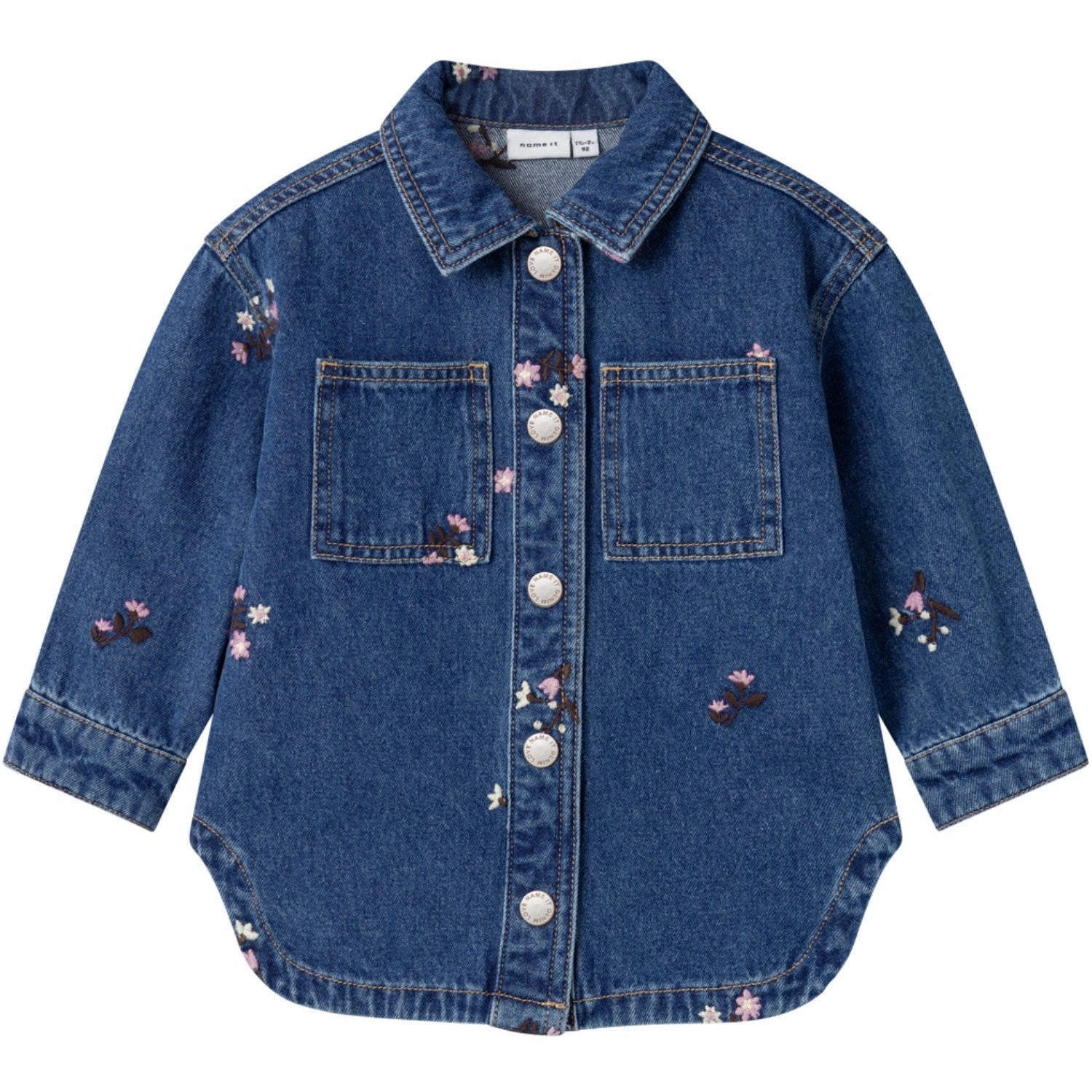 Poly Blend Flexible Comfort Name It Dark Blue Denim Kat Embellished Denim Jacket
