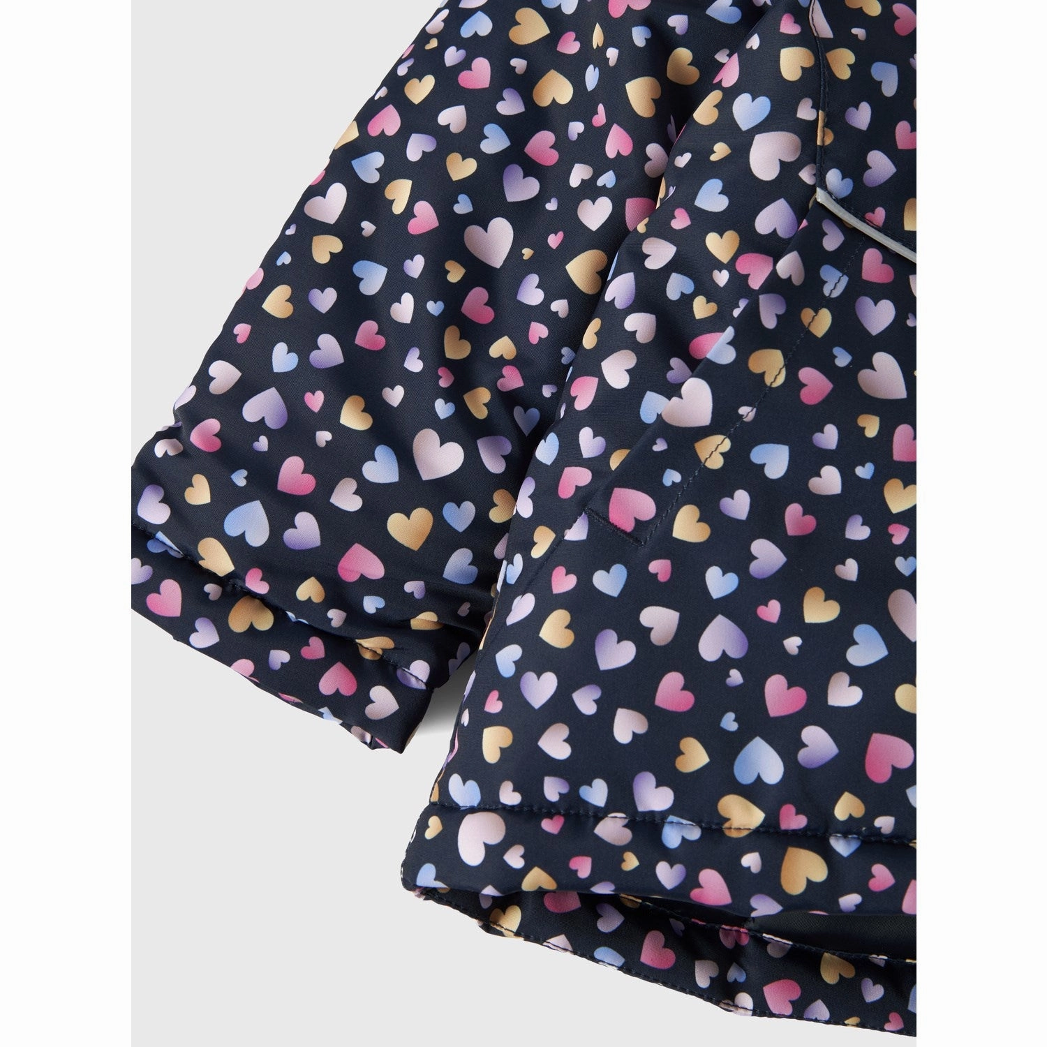 Name It Dark Sapphire Heart Maxi Jacket AOP Noos MagneticClosureSystem Cold Outfit