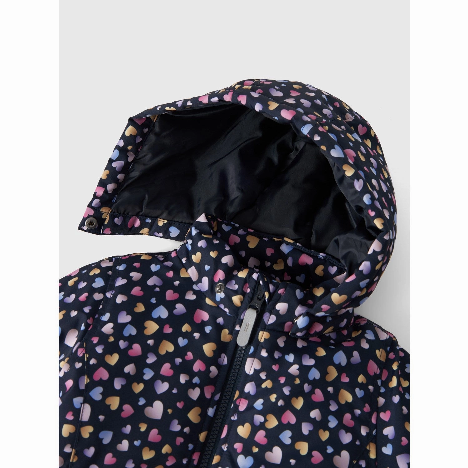Name It Dark Sapphire Heart Maxi Jacket AOP Noos Quick Access Closures All Season Fit