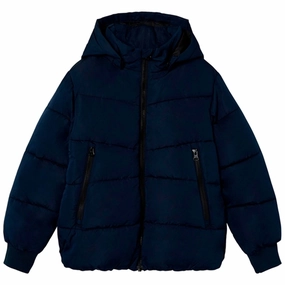 Name it Dark Sapphire Music Puffer Jacket Water Resistant Shell Low Profile Collar Design