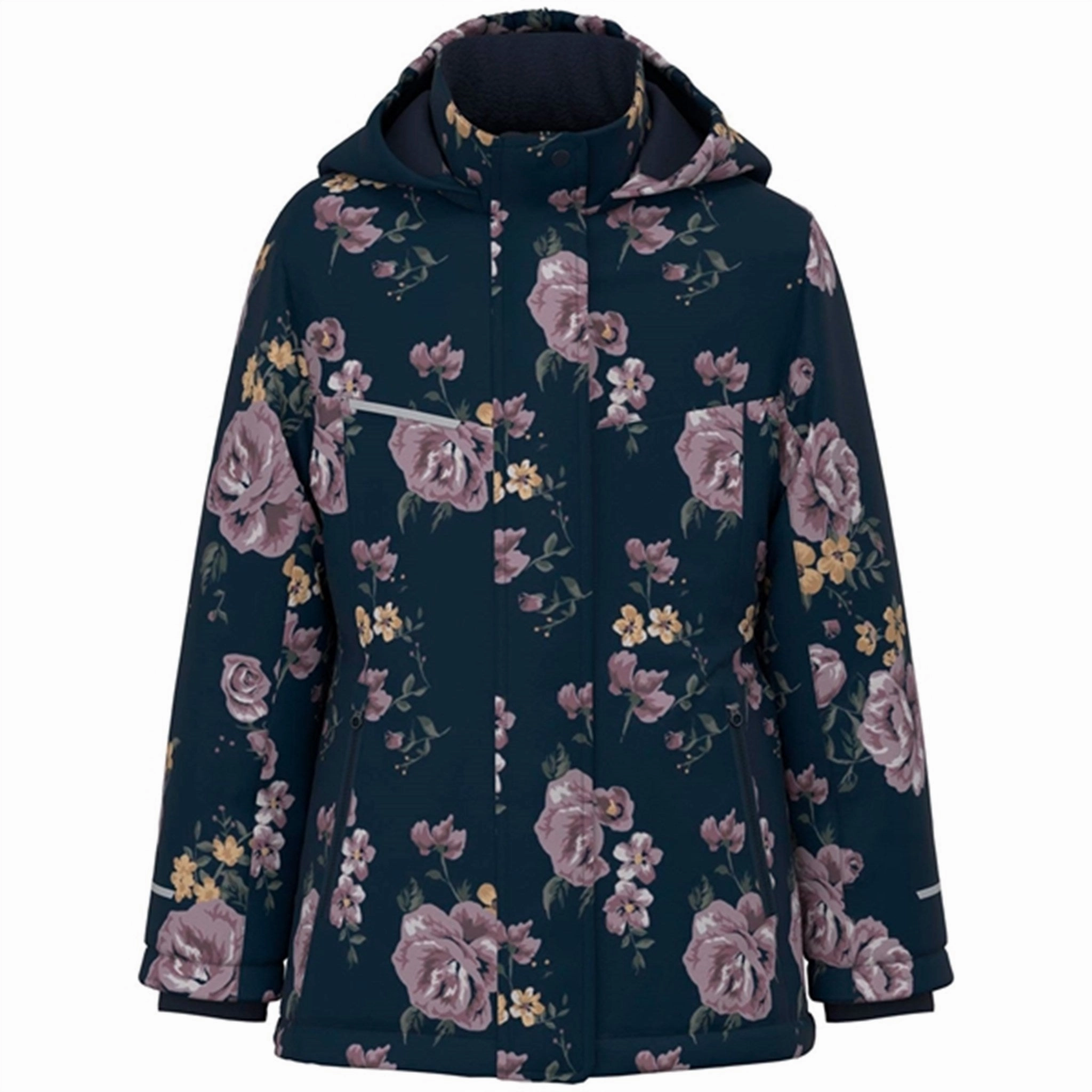 heavy duty fabric Soft Touch Name it Dark Sapphire Snow Jacket Flower
