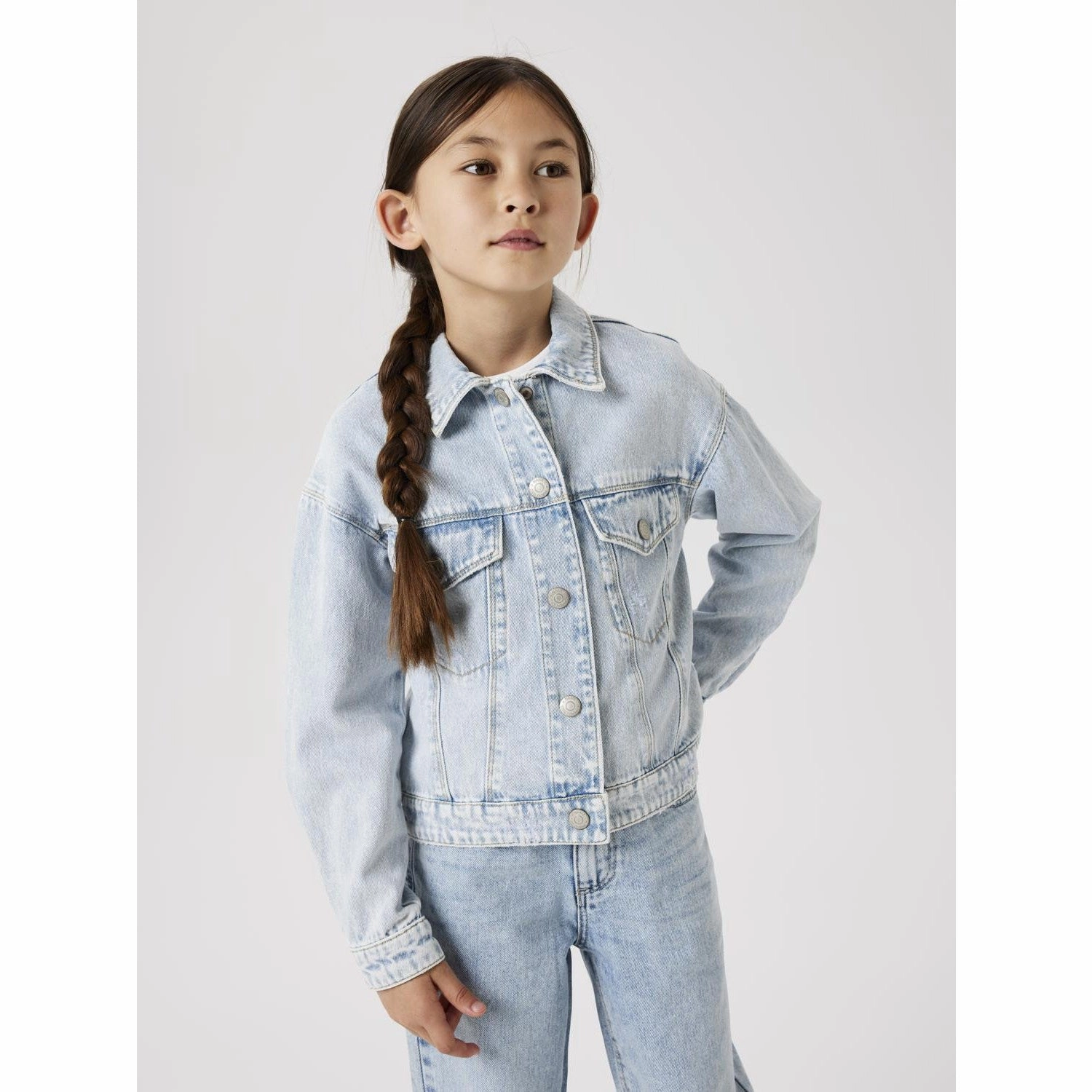 Adjustable Fit Design Cold Outfit Name It Light Blue Bleached Denim Mila Denim Jacket Noos
