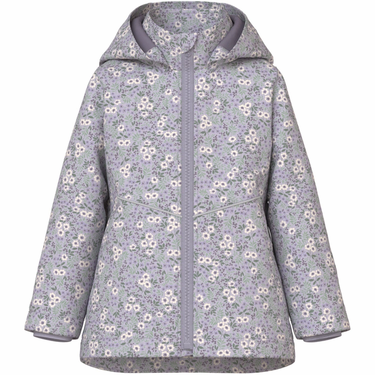 Name It Misty Lilac Small Flower Maxi Li Jacket AOP CompactFoldable Cold Climate