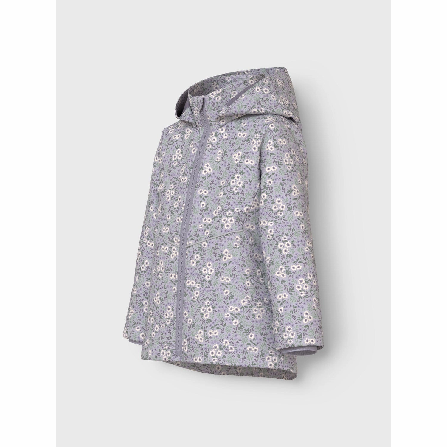 Name It Misty Lilac Small Flower Maxi Li Jacket AOP Classic Fit Cut Layered Neckline