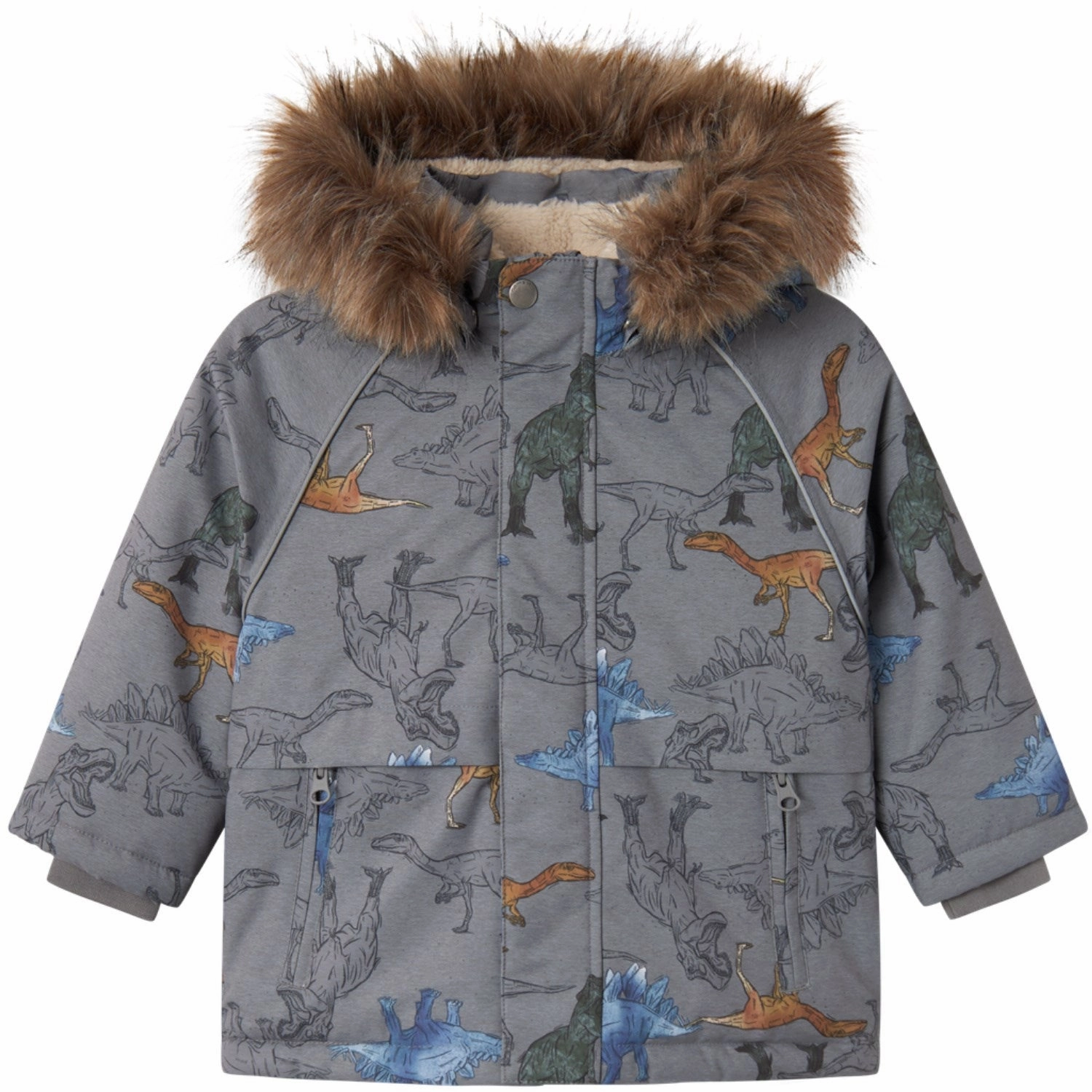 Name It Mockingbird Dinosaur Snow05 Jacket AOP Fo Noos Thick Insulation FoldableStorageCapability