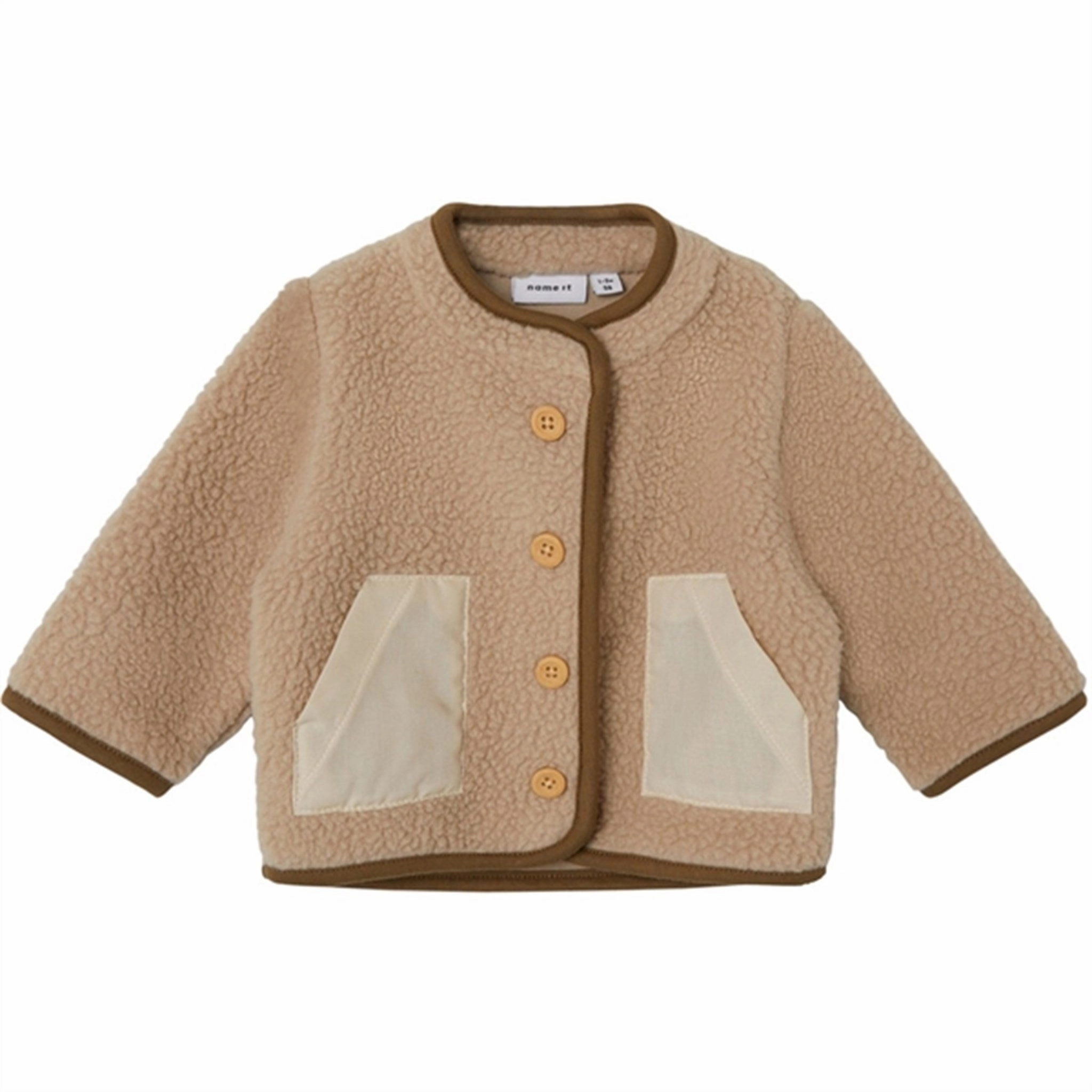 Non Irritating Collar Ethical Manufacturing Name it Oxford Tan Nomo Teddy Jacket
