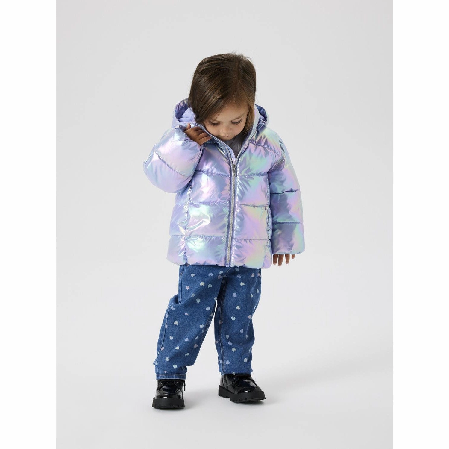 Recycled Material Blend Name It Pastel Lilac Nmfmolina Puffer Jacket Shiny