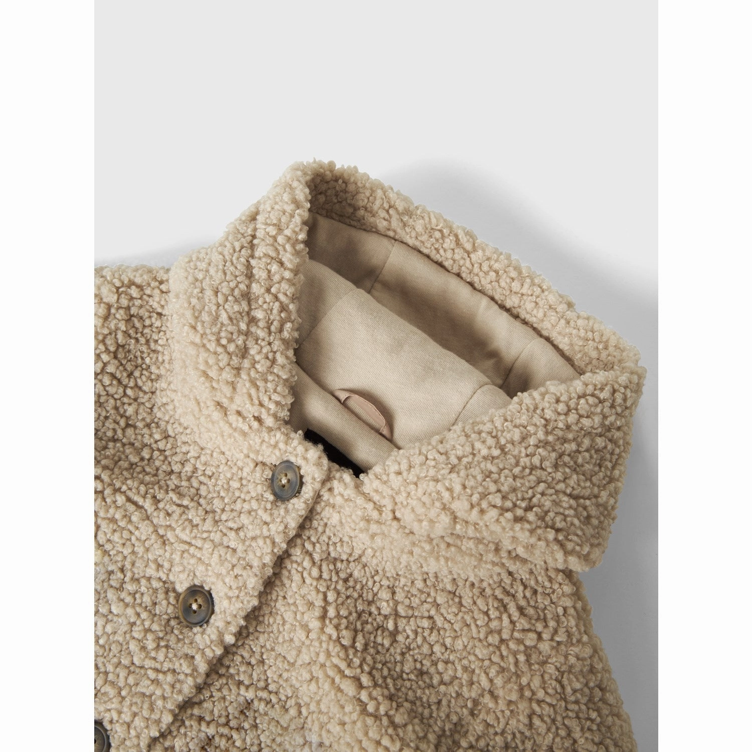 Name It Pure Cashmere Nbnmilo Teddy Jacket High Collar Windguard Bonded Hemline