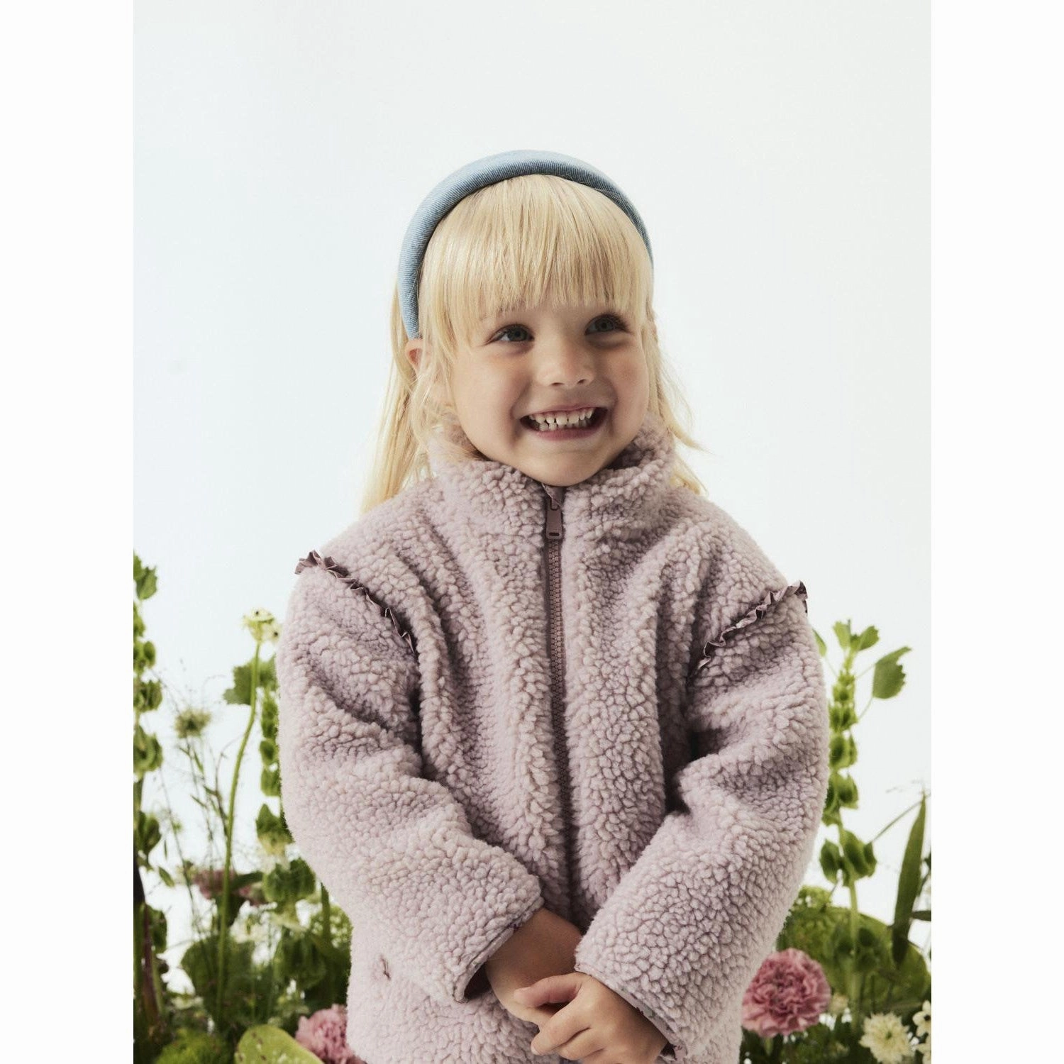 Streetwear vibe Subtle Color Tone Name It Violet Ice Nmfminna Teddy Jacket Aop