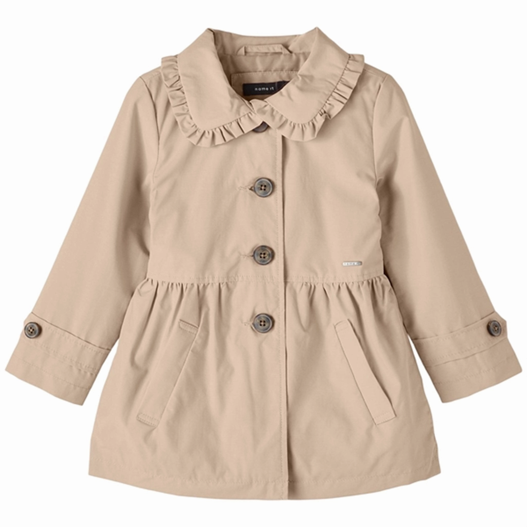 Smooth Zipper Track Stretchable Material Name it White Pepper Madelin Trenchcoat