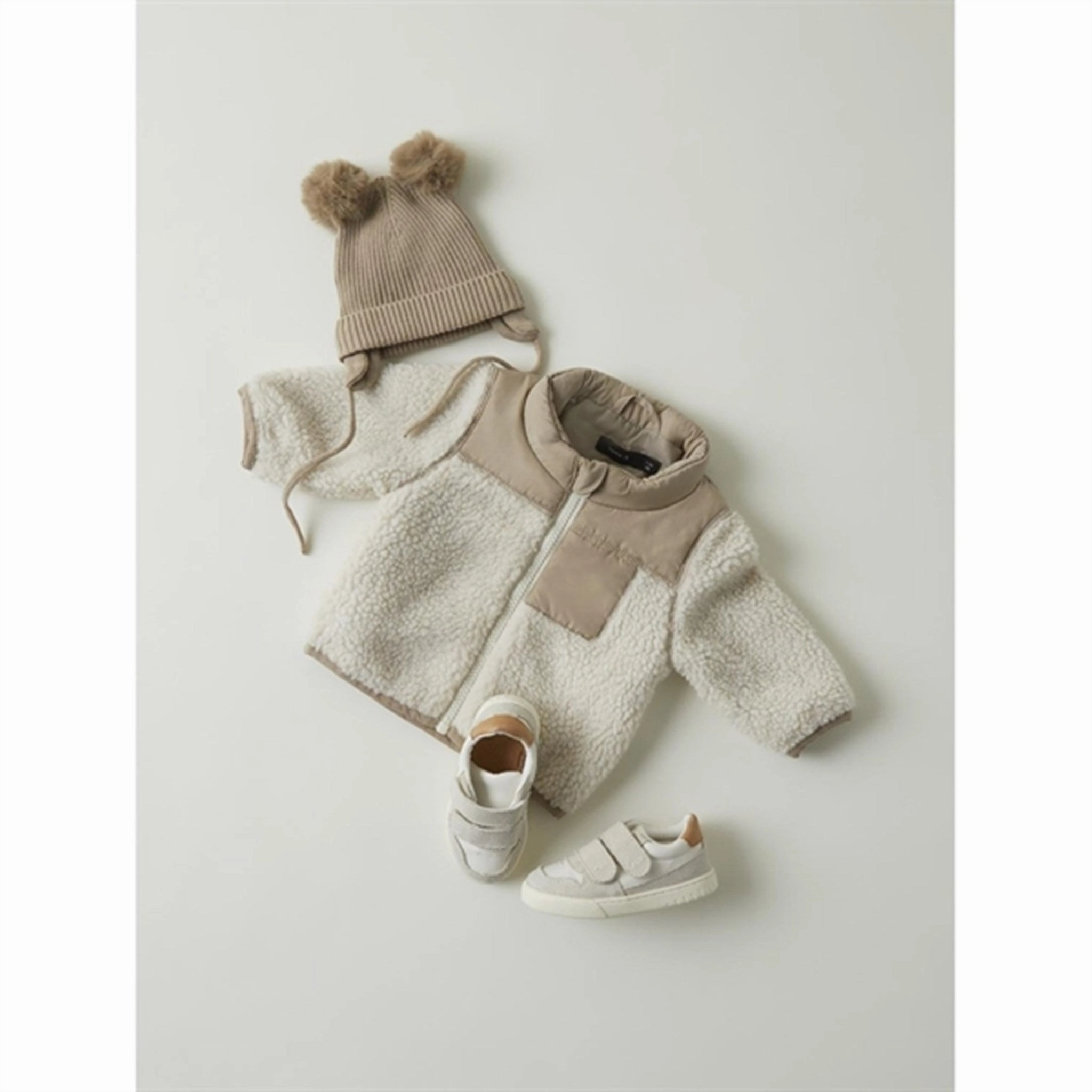 Name it Whitecap Gray Mosie Teddy Jacket Travel Commuter Layer