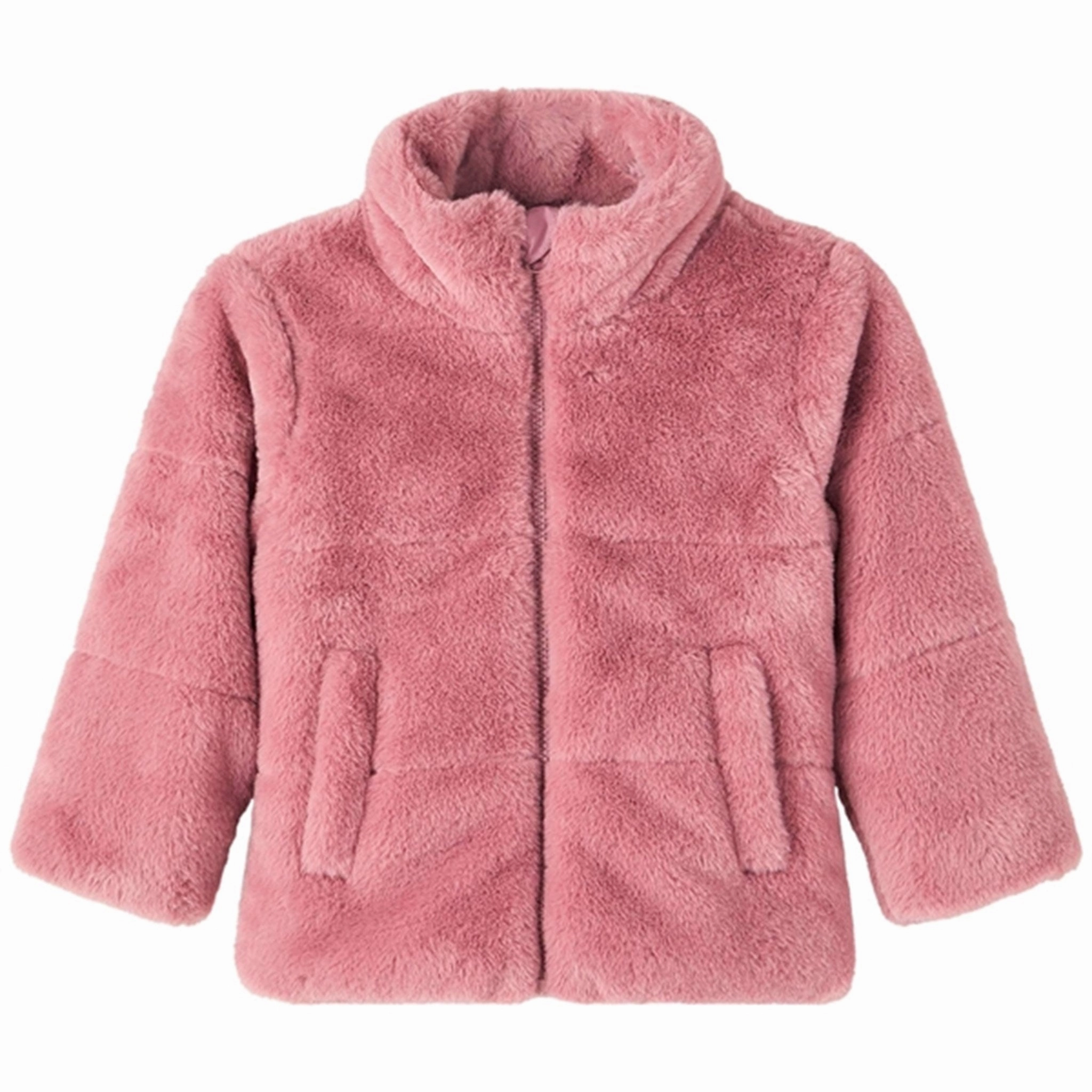 No Static Name it Wistful Mauve Mosa Fake Fur Jacket