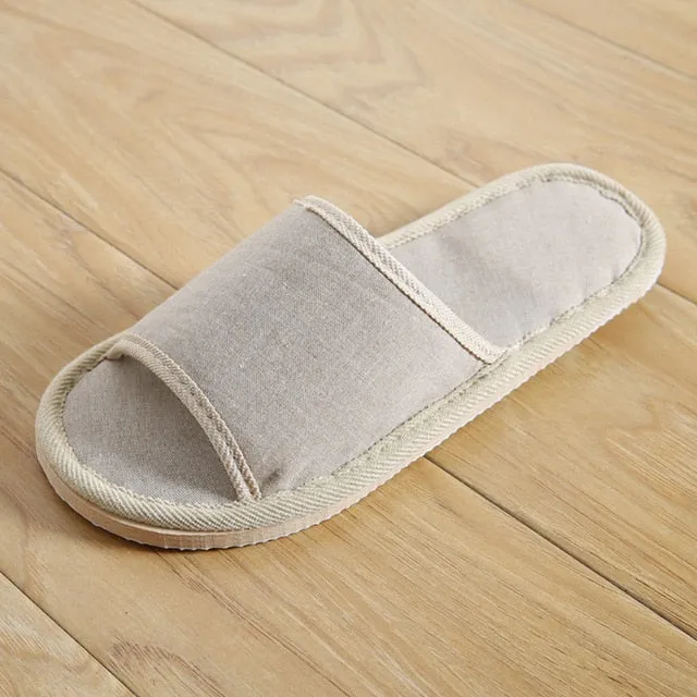 Natural Flax Home Slippers Indoor Floor Shoes Silent Sweat Slippers For Summer Women Sandals Slippers 37-43