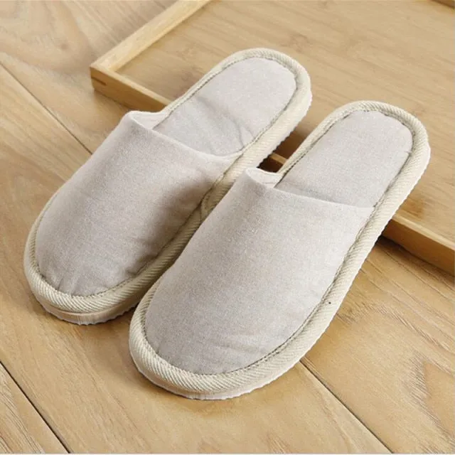 Natural Flax Home Slippers Indoor Floor Shoes Silent Sweat Slippers For Summer Women Sandals Slippers 37-43