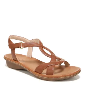 Naturalizer Women's Strappy Flats, Brown Synthetic, 7