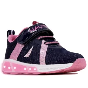 Nautica Kids Light Up Flashing Running Shoes - Light Navy Pink Sparkle Size-5