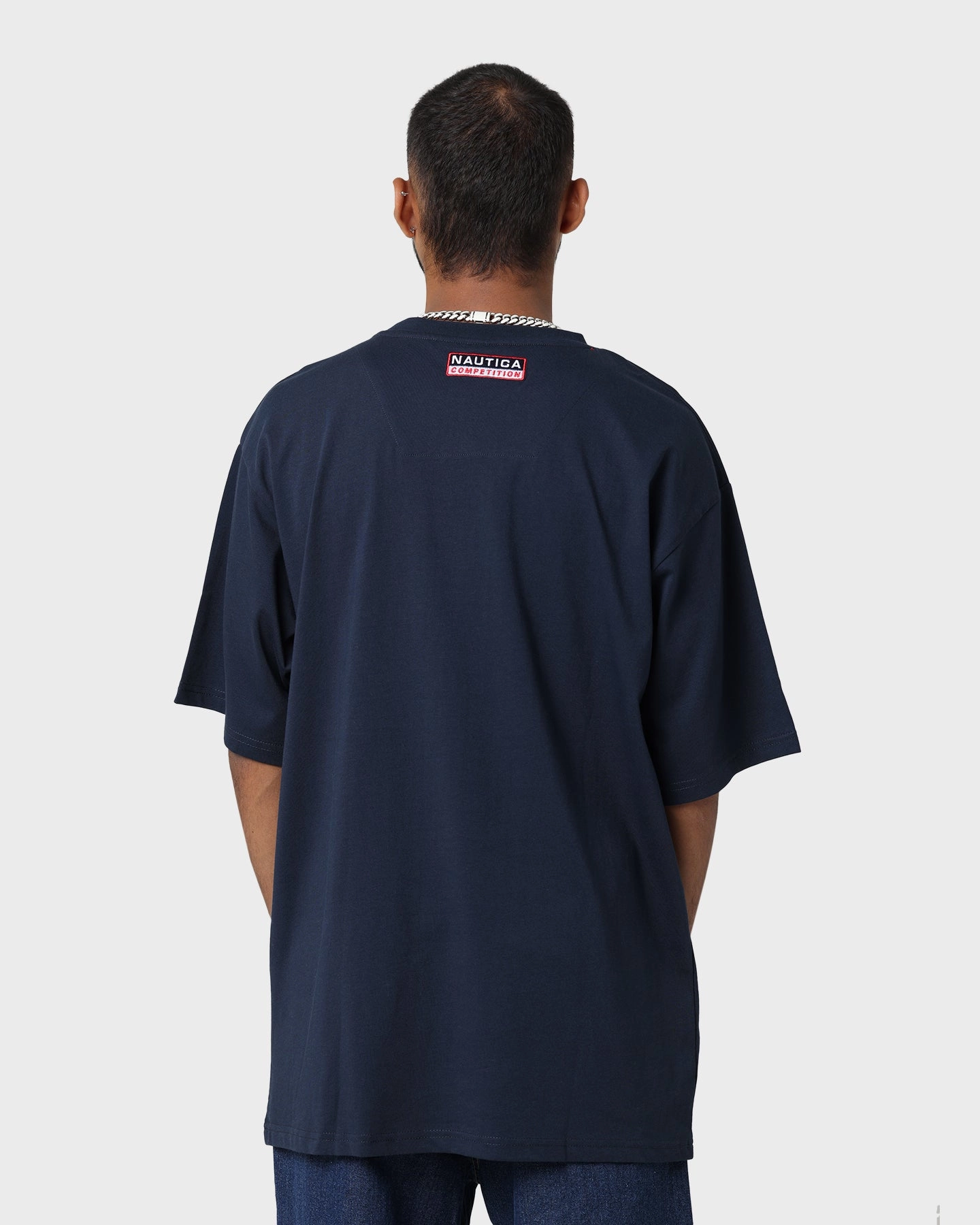 Nautica Finley Oversized T-Shirt Dark Navy UV Protective Fabric