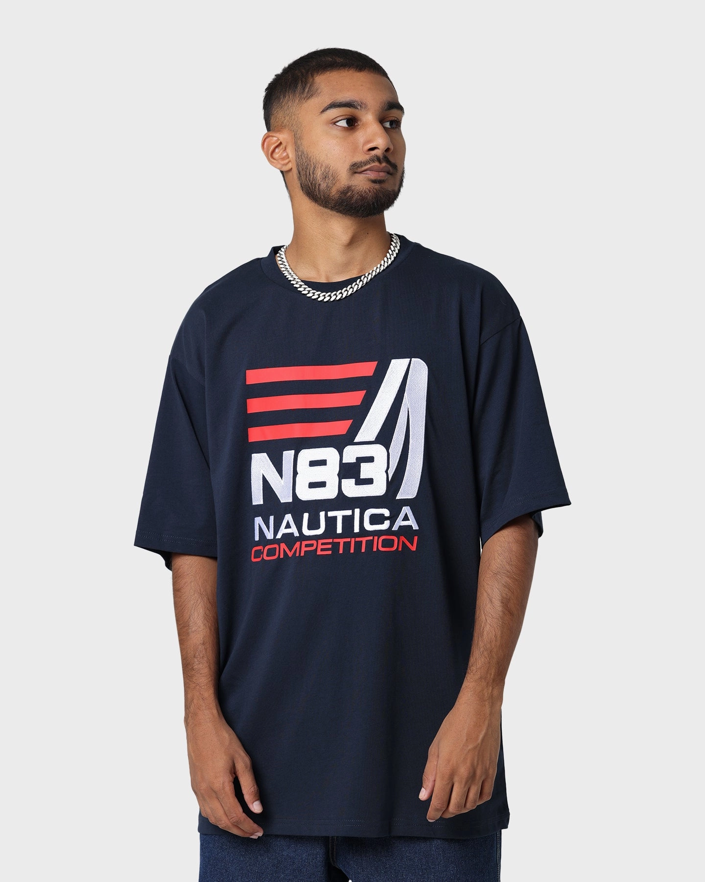 right size Relaxed Comfort Look Nautica Finley Oversized T-Shirt Dark Navy